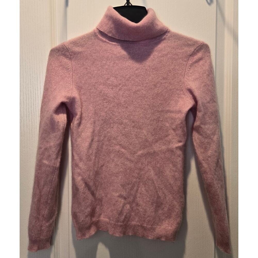 Charter Club Luxury Cashmere pink turtle neck Petite Small Gilmore style